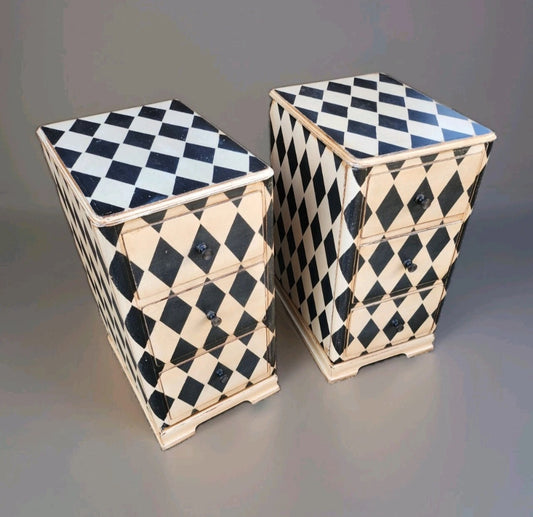 PAIR OF PAINTED BEDSIDE CHESTS