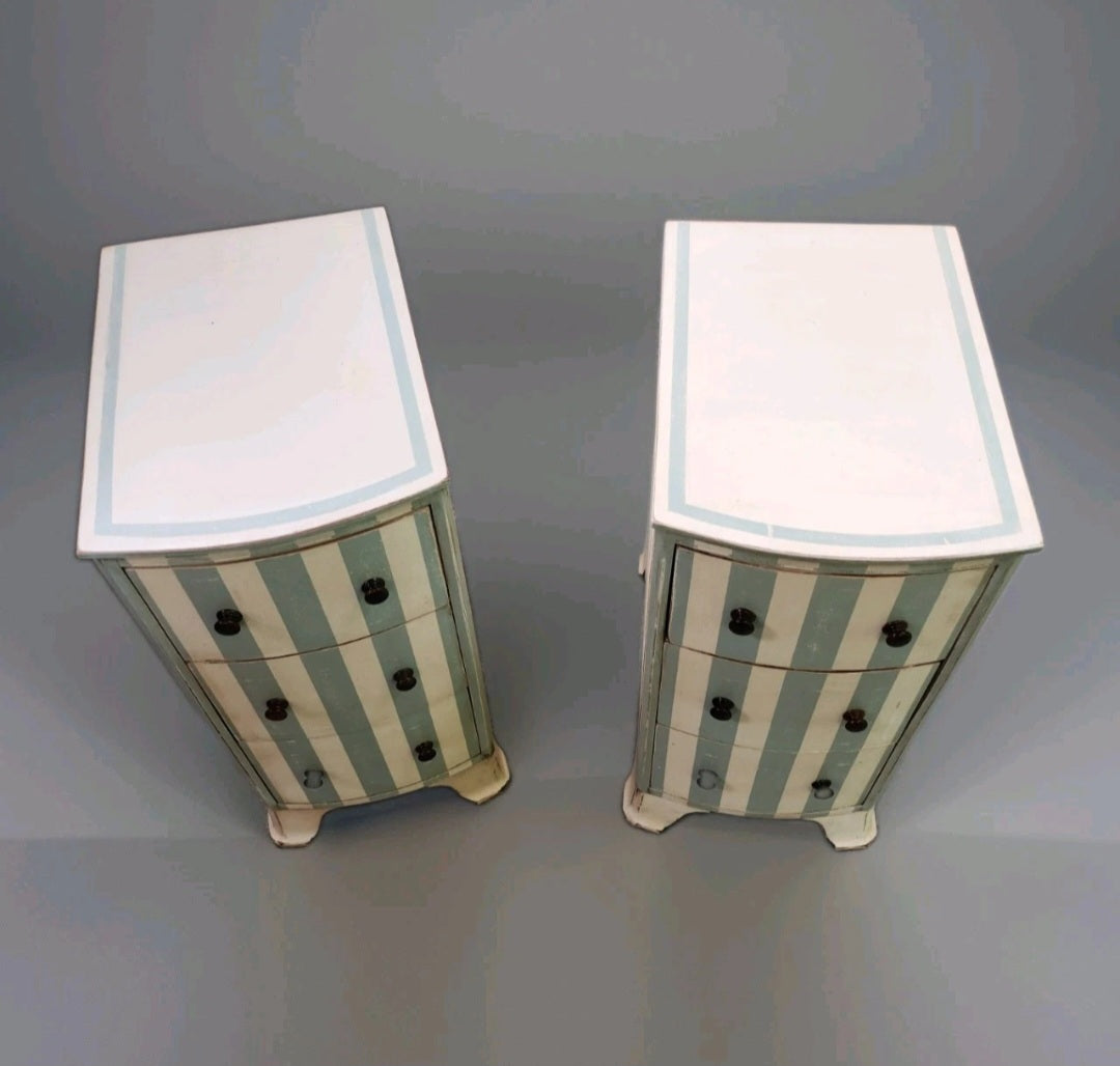 PAIR OF PAINTED BEDSIDE CHESTS OF DRAWERS