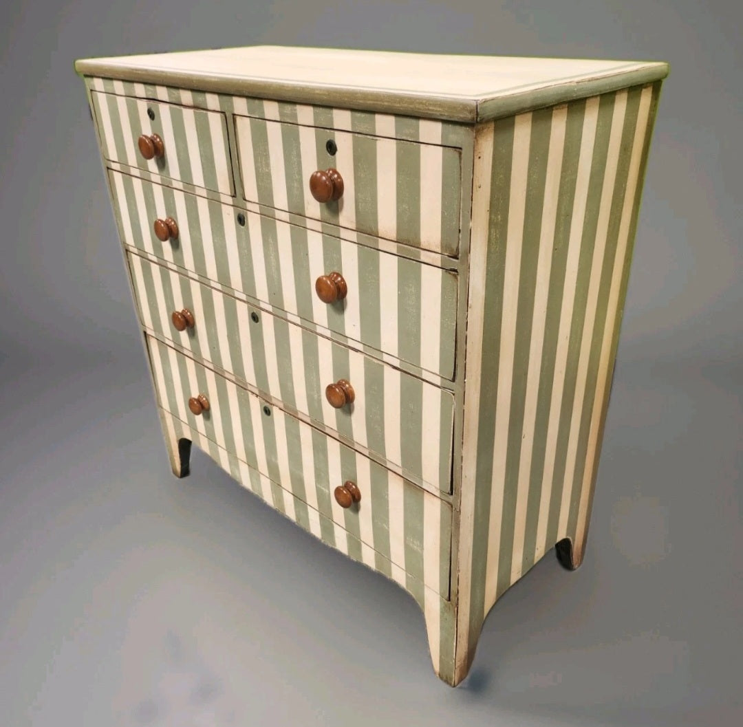 LATE GEORGIAN PAINTED CHEST OF DRAWERS