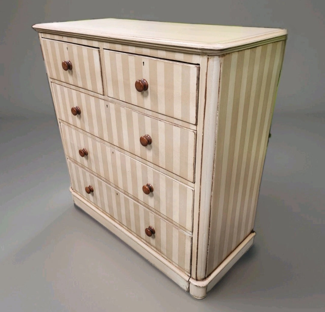 VICTORIAN PAINTED CHEST OF DRAWERS
