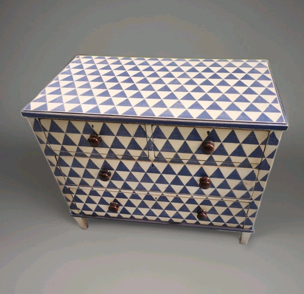 MID VICTORIAN PAINTED CHEST OF DRAWERS