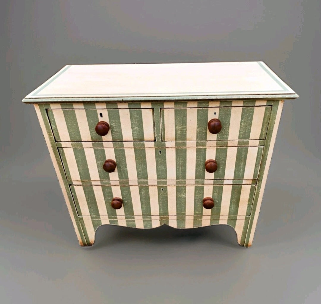 LATE VICTORIAN PAINTED CHEST OF DRAWERS
