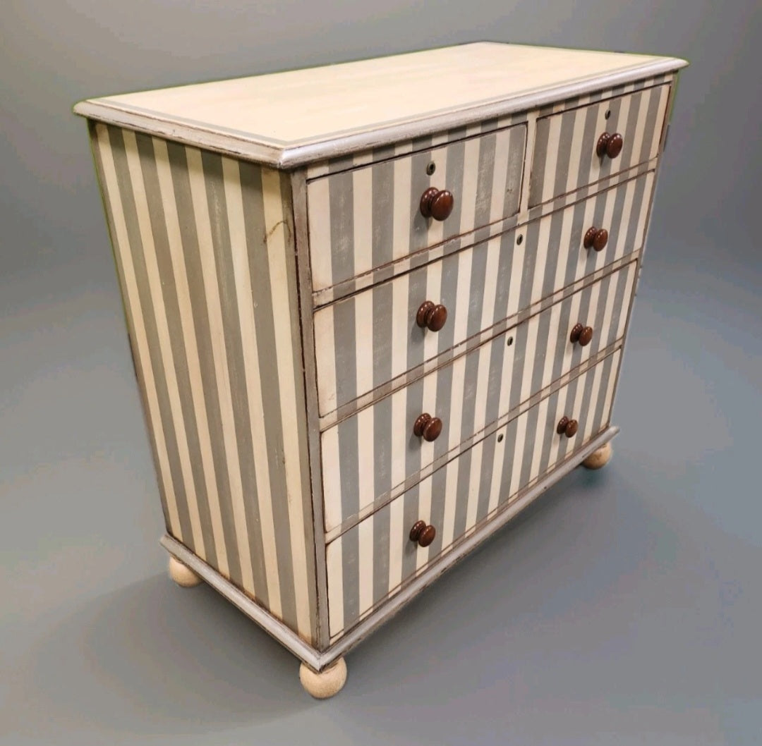 VICTORIAN PAINTED CHEST OF DRAWERS