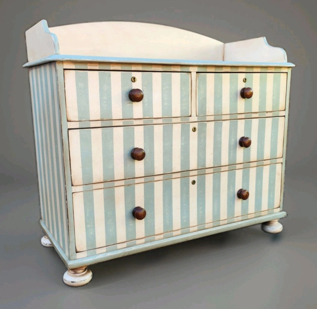 VICTORIAN PAINTED CHEST OF DRAWERS