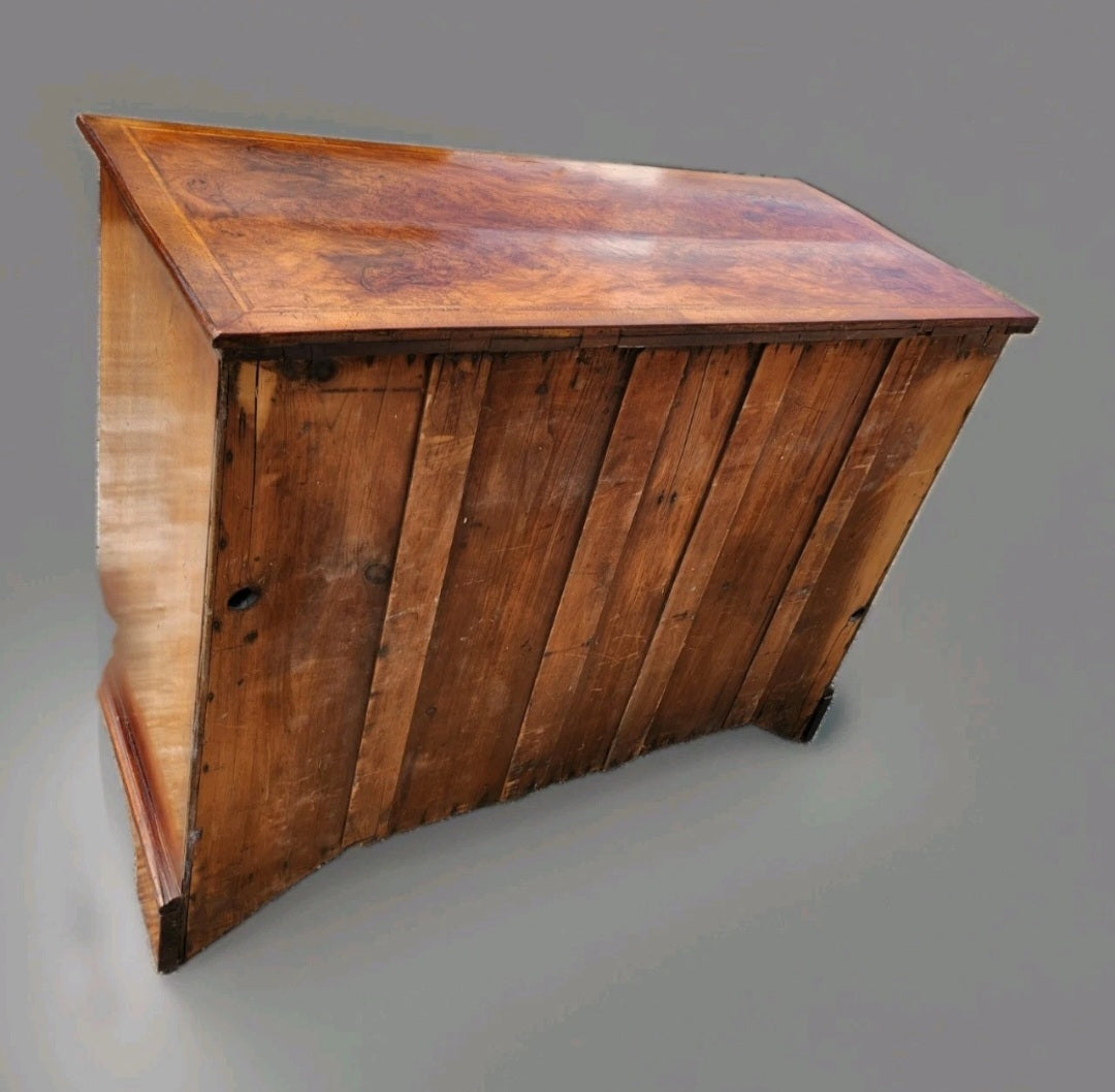 GEORGIAN STYLE BURR WALNUT CHEST OF DRAWERS