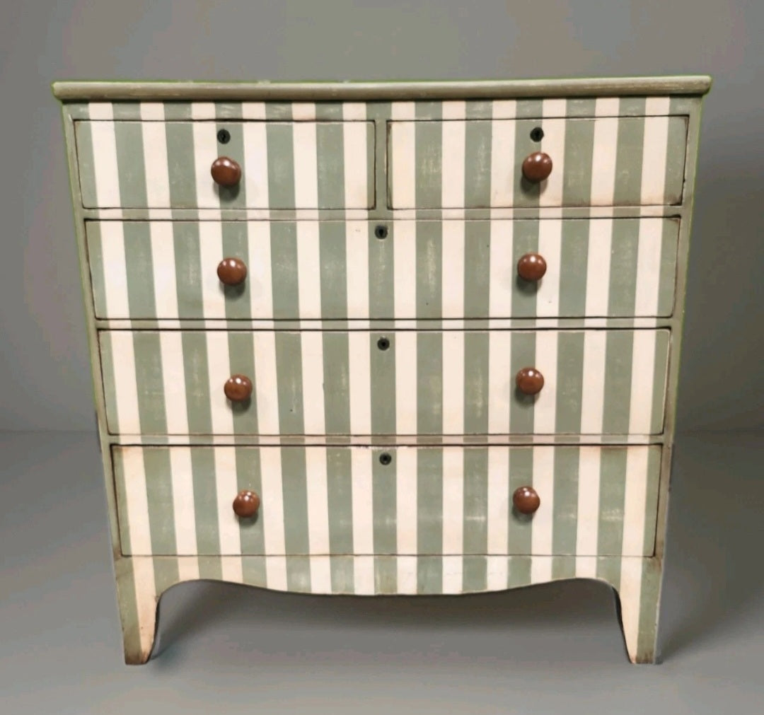 LATE GEORGIAN PAINTED CHEST OF DRAWERS