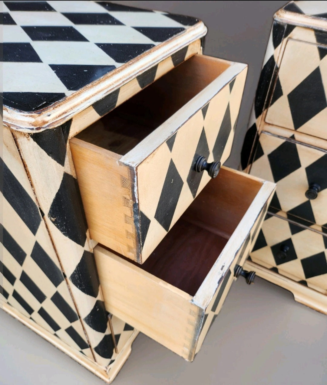 PAIR OF PAINTED BEDSIDE CHESTS