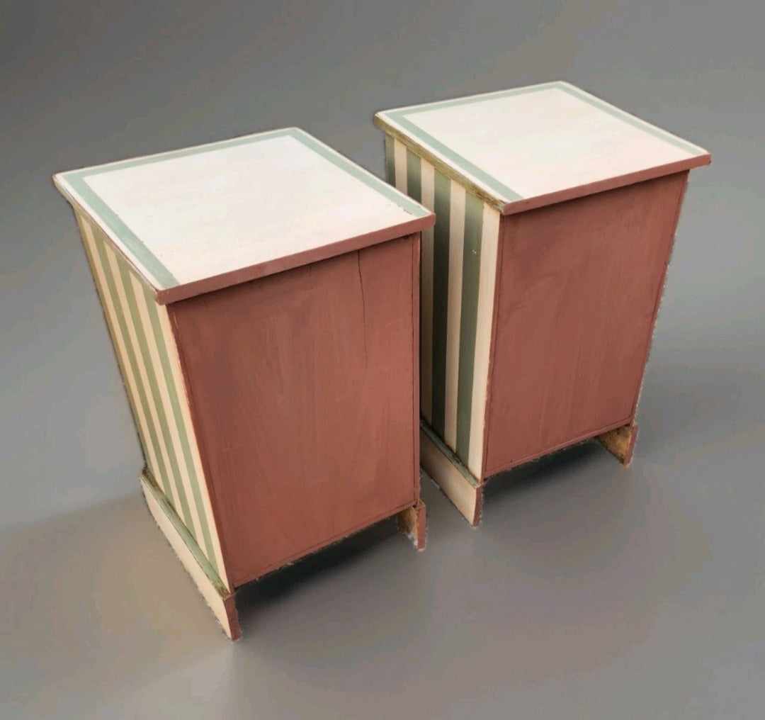 PAIR OF VICTORIAN PAINTED BEDSIDE CHESTS