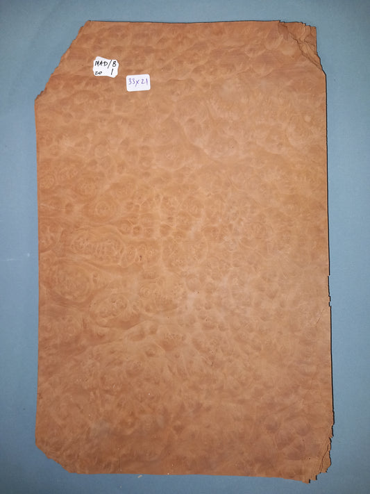 CONSECUTIVE SHEETS OF MADRONE BURR VENEER  33 X 21 CM