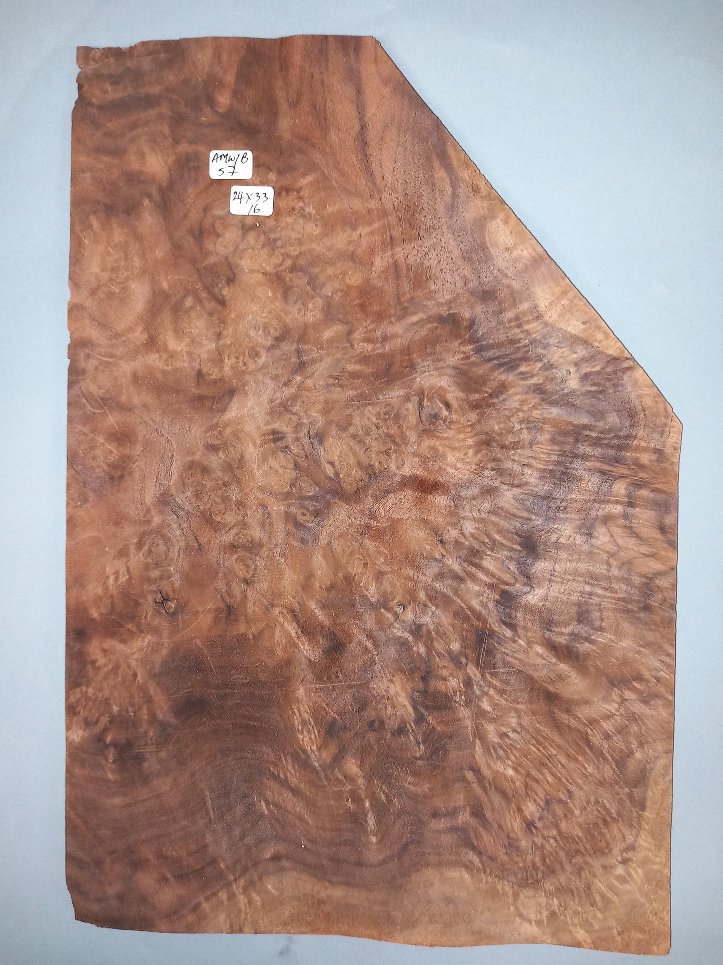 CONSECUTIVE SHEETS OF AMERICAN WALNUT BURR VENEER    24 X 33 CM