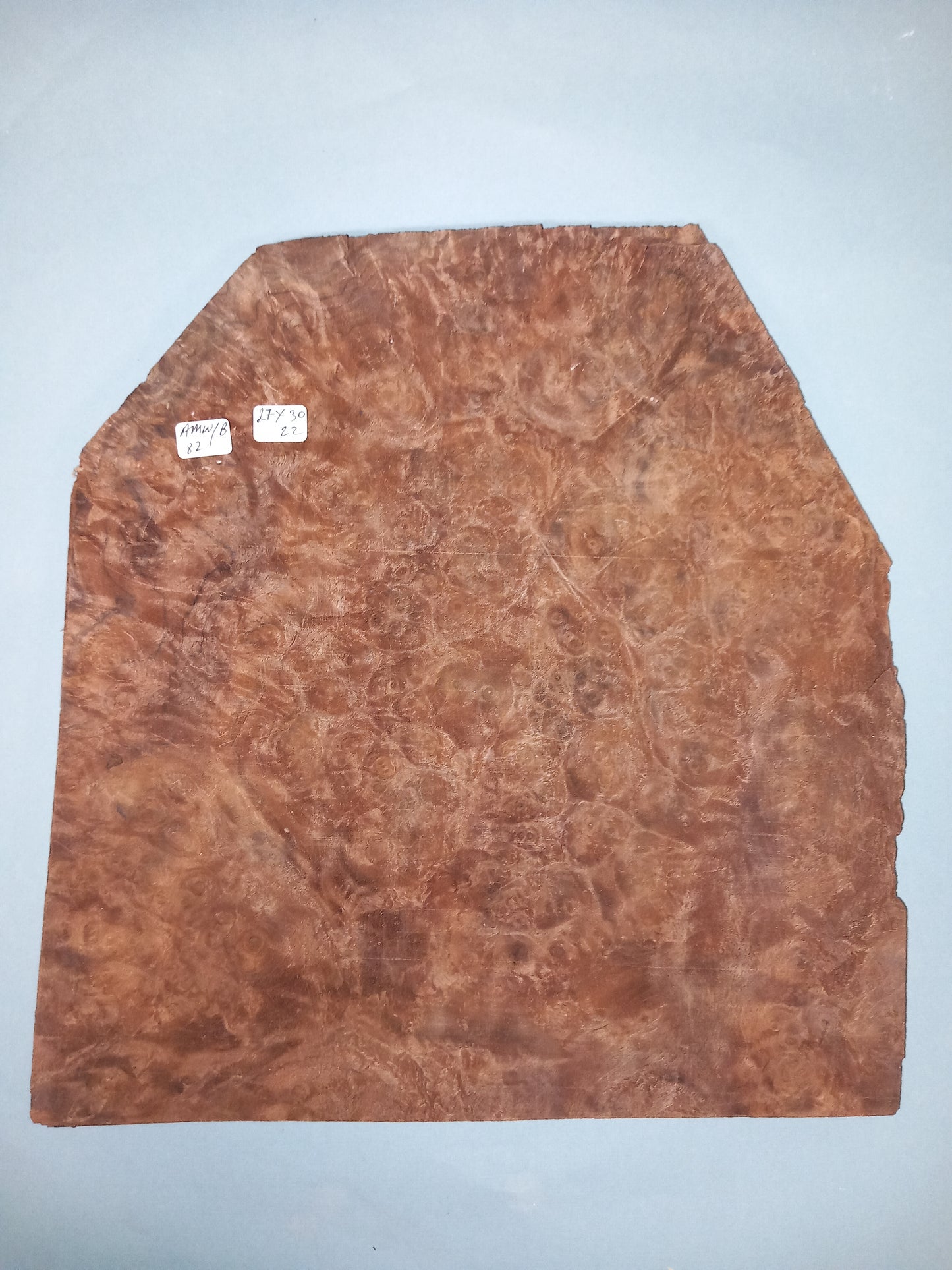 CONSECUTIVE SHEETS OF AMERICAN WALNUT BURR VENEER   27 X 30 CM