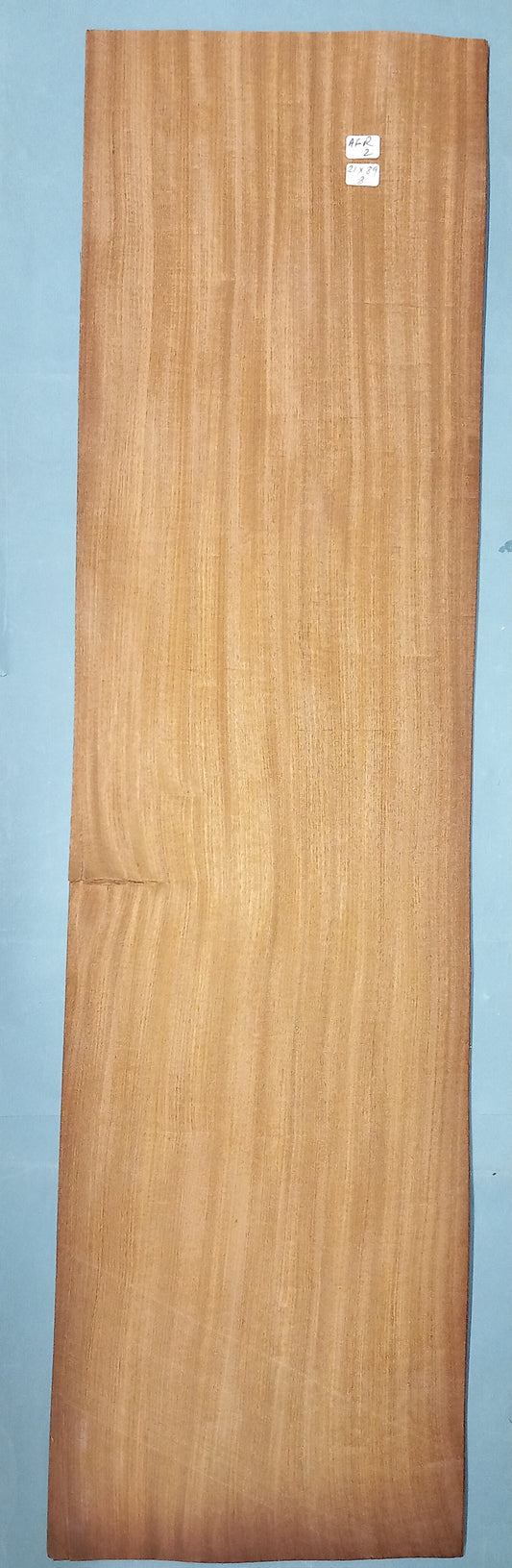LARGE CONSECUTIVE SHEETS OF AFROMOSIA VENEER    21 X 89 CM