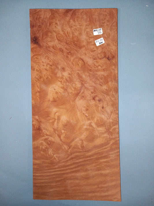 CONSECUTIVE SHEETS OF MADRONE BURR VENEER   17 X 39 CM