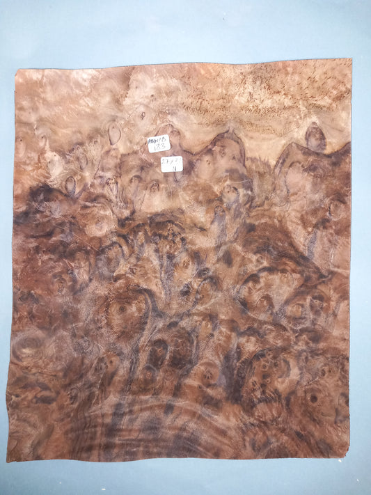 CONSECUTIVE SHEETS OF AMERICAN BURR WALNUT VENEER    27 X 32 CM