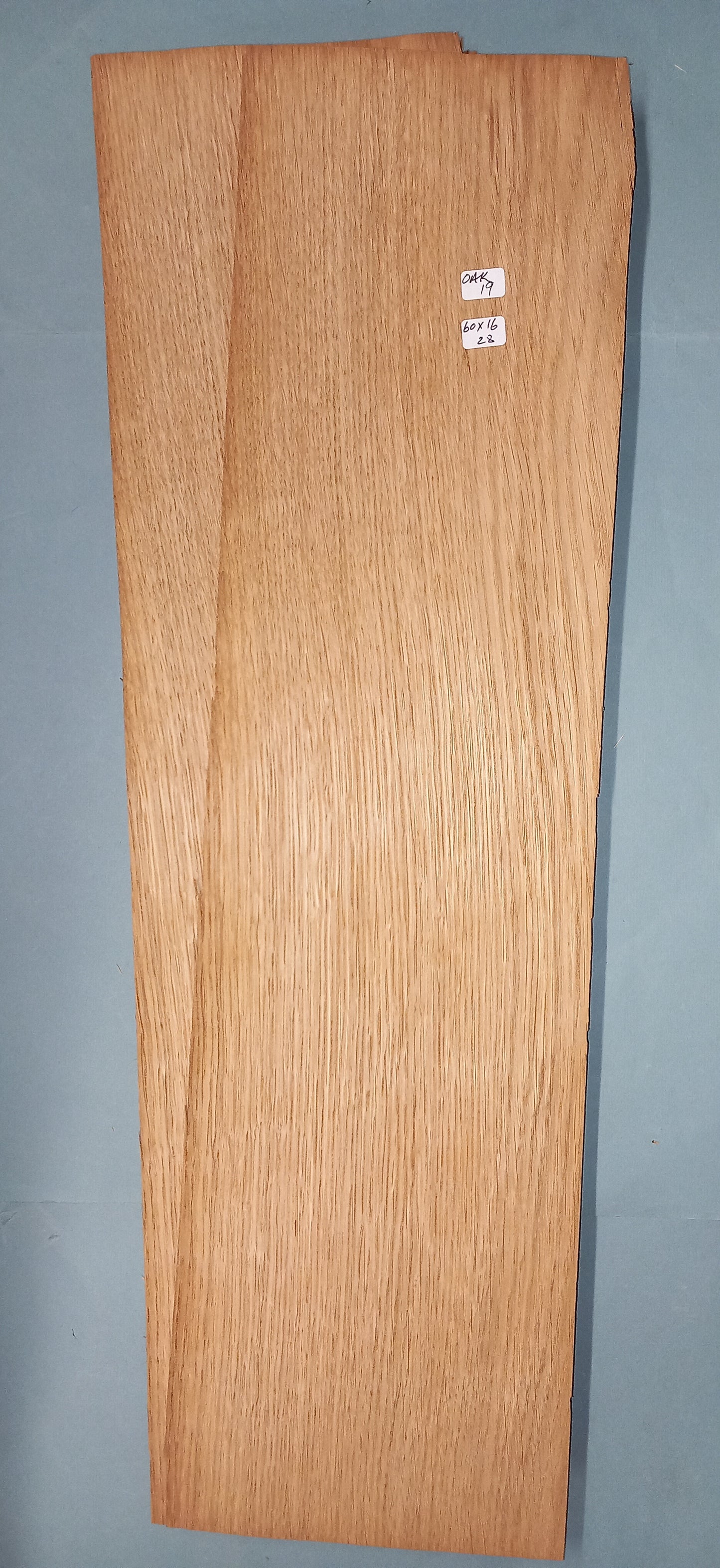 2 CONSECUTIVE SHEETS OF OAK VENEER   60 X 16 CM