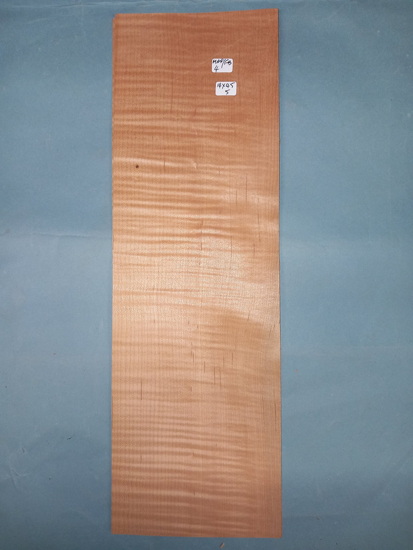 CONSECUTIVE SHEETS OF FIDDLEBACK MAPLE VENEER      14 X 45 CM